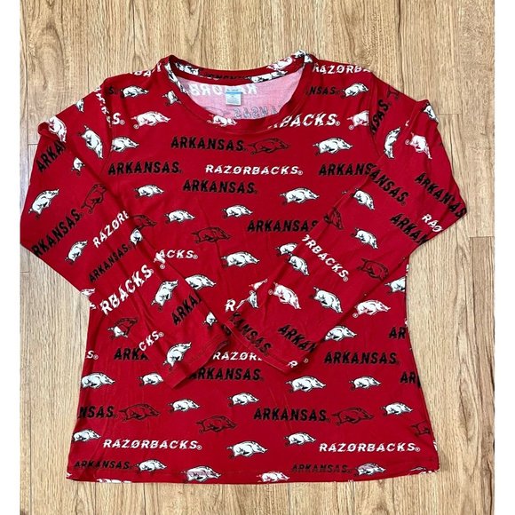 Arkansas Razorbacks Long Sleeve Top and Pant Pajama Set - Picture 2 of 5